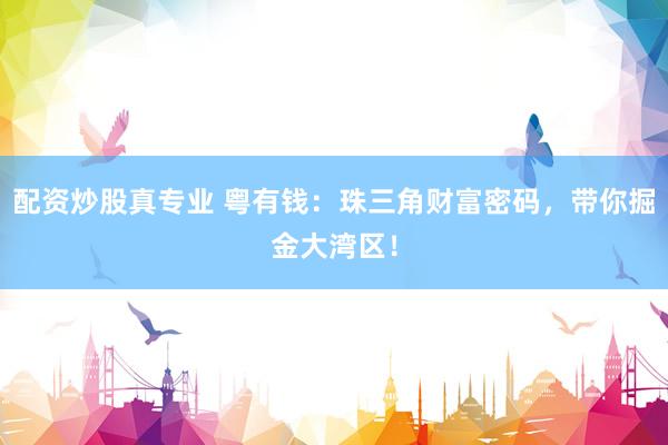配资炒股真专业 粤有钱：珠三角财富密码，带你掘金大湾区！