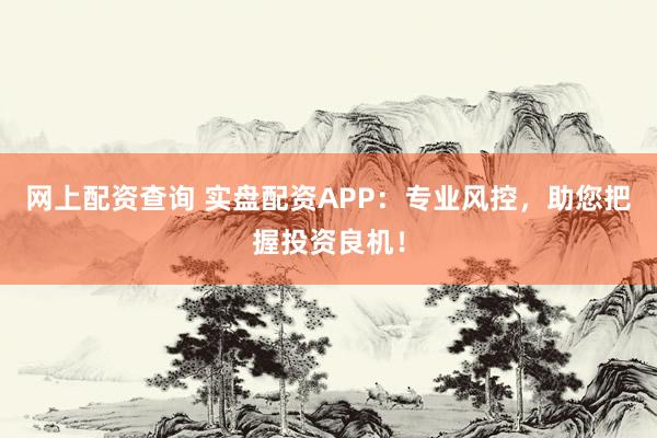 网上配资查询 实盘配资APP：专业风控，助您把握投资良机！