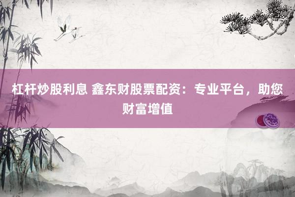 杠杆炒股利息 鑫东财股票配资：专业平台，助您财富增值