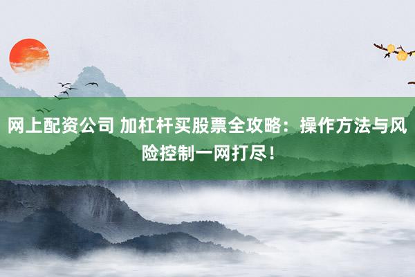 网上配资公司 加杠杆买股票全攻略：操作方法与风险控制一网打尽！