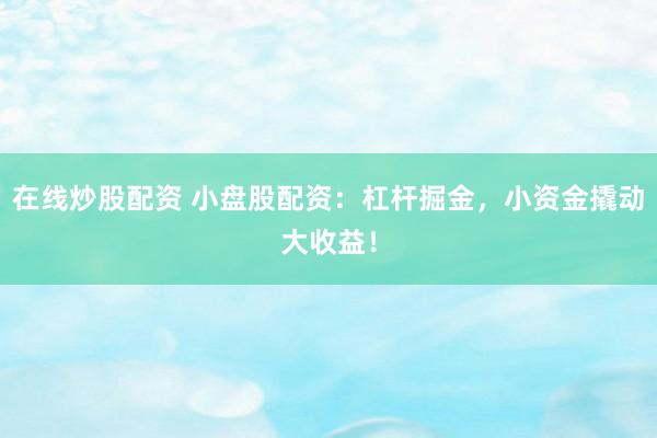 在线炒股配资 小盘股配资：杠杆掘金，小资金撬动大收益！