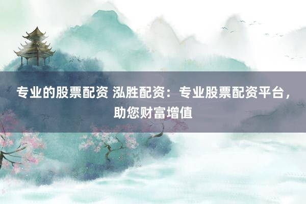 专业的股票配资 泓胜配资：专业股票配资平台，助您财富增值