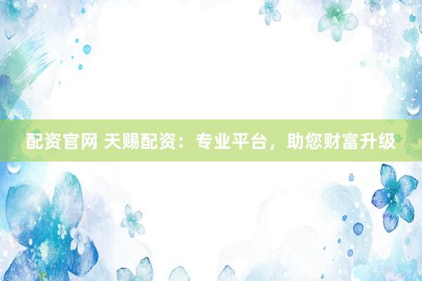 配资官网 天赐配资：专业平台，助您财富升级