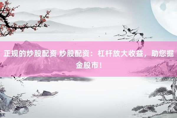 正规的炒股配资 炒股配资：杠杆放大收益，助您掘金股市！