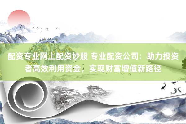 配资专业网上配资炒股 专业配资公司：助力投资者高效利用资金，实现财富增值新路径